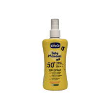 Сонцезахисний спрей Chicco для дітей SPF50+ водостійкий baby moments sun spray SPF50+ water resistant, 150 мл
