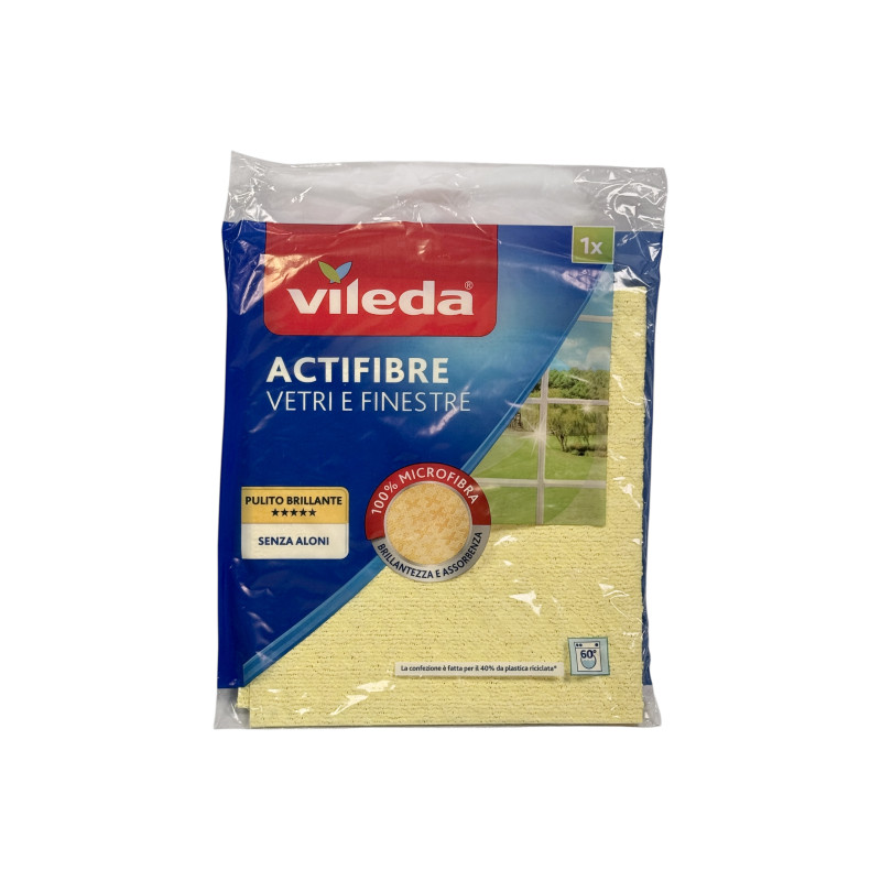 Серветка мікрофібра Vileda для скла actifibre vetri e finestre, 1 шт