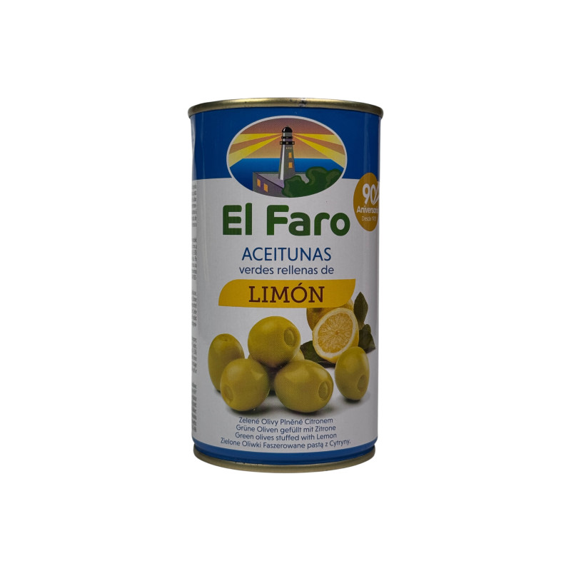 Оливки El Faro зелені фаршировані лимонною пастою aceitunas limon, 350 г