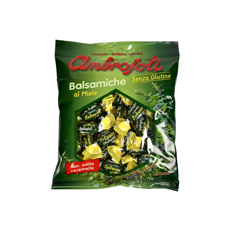 Льодяники Ambrosoli лакриція, ефкаліпт, мед balsamiche al miele senza glutine, 135 г