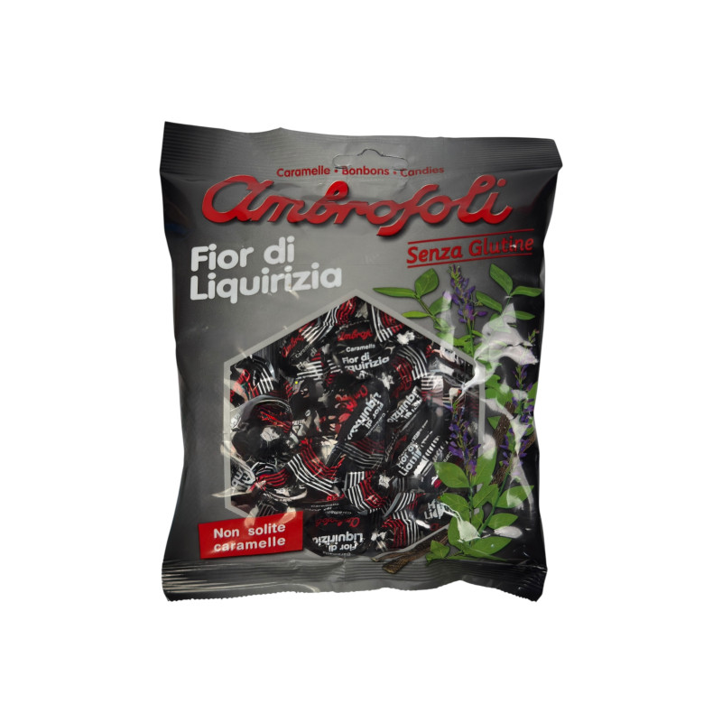 Льодяники Ambrosoli з лакрицією fior di liguirizia senza glutine, 135 г Льодяники Ambrosoli з лакрицією fior di liguirizia senza glutine, 135 г