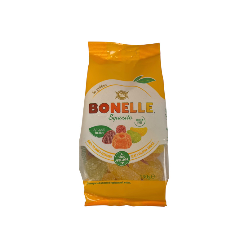Цукерки Bonelle фруктовий мармелад без желатину senza glutine, 150 г