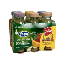 Сік Yoga яблуко та банан optimum mela banana 70% italiana, 6x125 мл