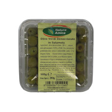 Оливки зелені Natura Amica маленькі без кісточки у розсолі olive verdi denocciolate in salamoia, 500 г