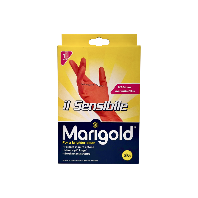 Рукавички гумові Marigold екстра чутливі з котоном sensibile розмір 6.5 s, 1 пара Рукавички гумові Marigold екстра чутливі з котоном sensibile розмір 6.5 s, 1 пара