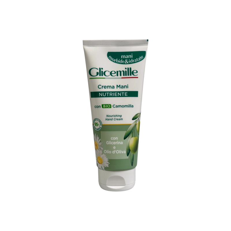 Крем для рук Glicemille живильний з гліцерином і вітаміном e crema mani nutriente con bio camomilla glicerina e vitamina e, 100 мл