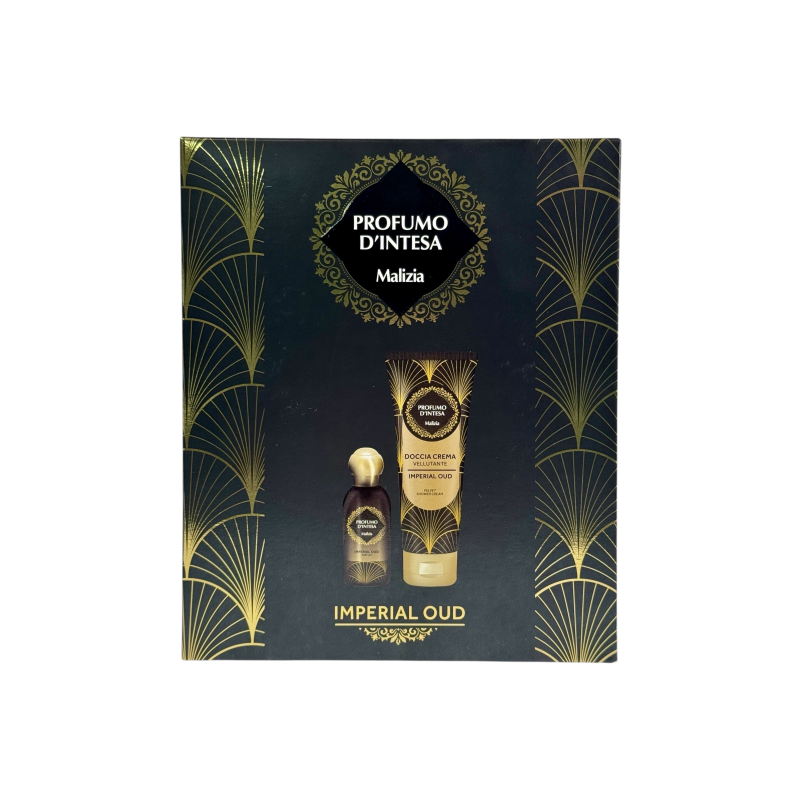 Подарунковий набір Malizia парфум та крем-гель для душу imperial oud e profumo d'intesa imperial oud doccia crema vellutante, 100 мл + 250 мл
