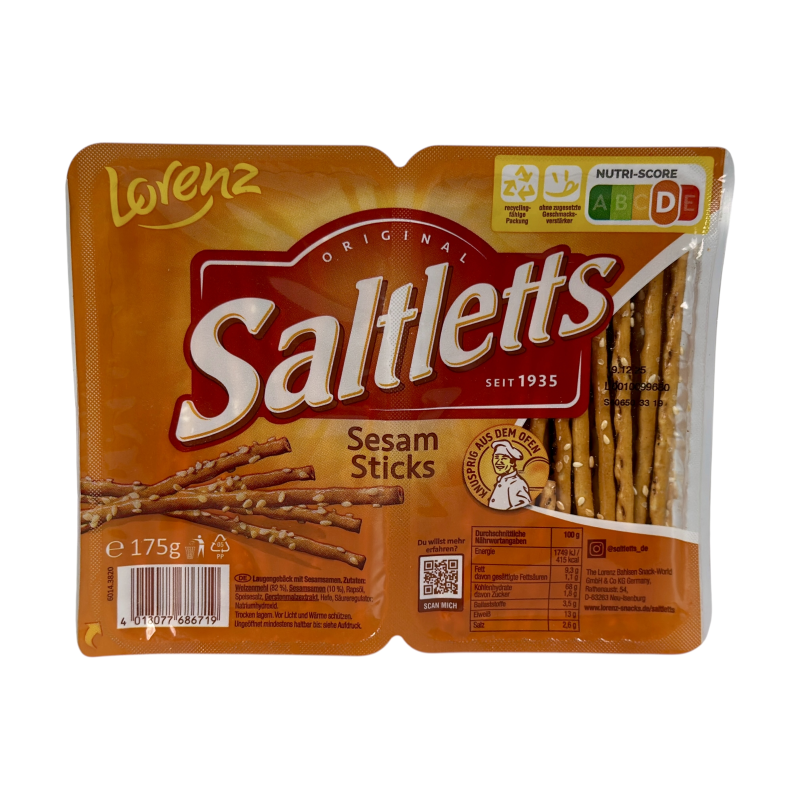 Соломка Lorenz Saltletts з кунжутом e sesam sticks, 175 г