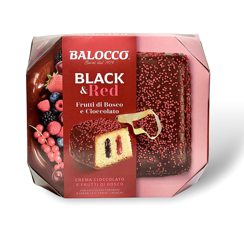 Balocco булка пасхальна Black i Red в шоколаді з шоколадним та ягідним кремом colomba 650г