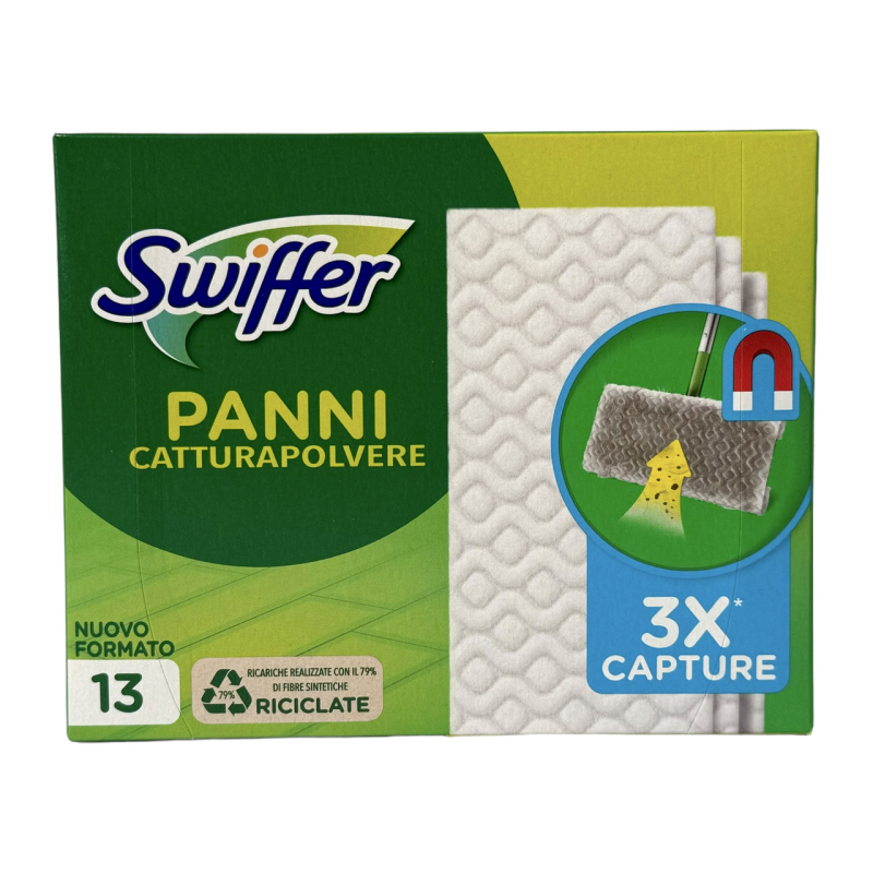 Серветки Swiffer пиловловлюючі для різних підложних поверхонь, білі panni caturapolvere 13 шт