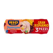 Салат Rio Mare з тунцем, кукурудзою, фасолею та папероні e Insalatissime Messicana, 3×160 г