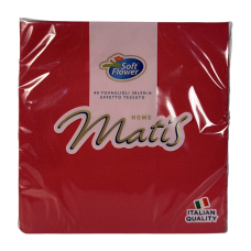 Серветки Matis паперові з ефектом тканини червоні tovaglioli di carta con effetto tessuto 38x38, 40 шт
