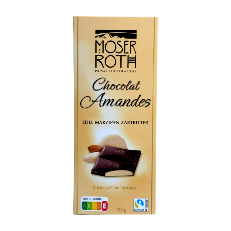 Moser Roth чорний шоколад із марципаном chokolat amandes edel marzipan zartbitter 150 г