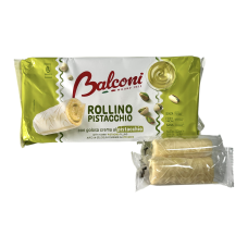 Рулетики Balconi з фісташковим кремом в білому шоколаді rollino pistacchio, 222 г