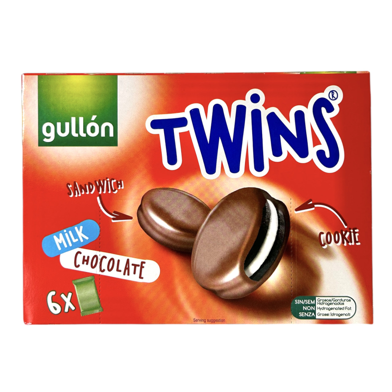 Печиво Gullon сендвіч в шоколаді twins milk chocolate, 252 г