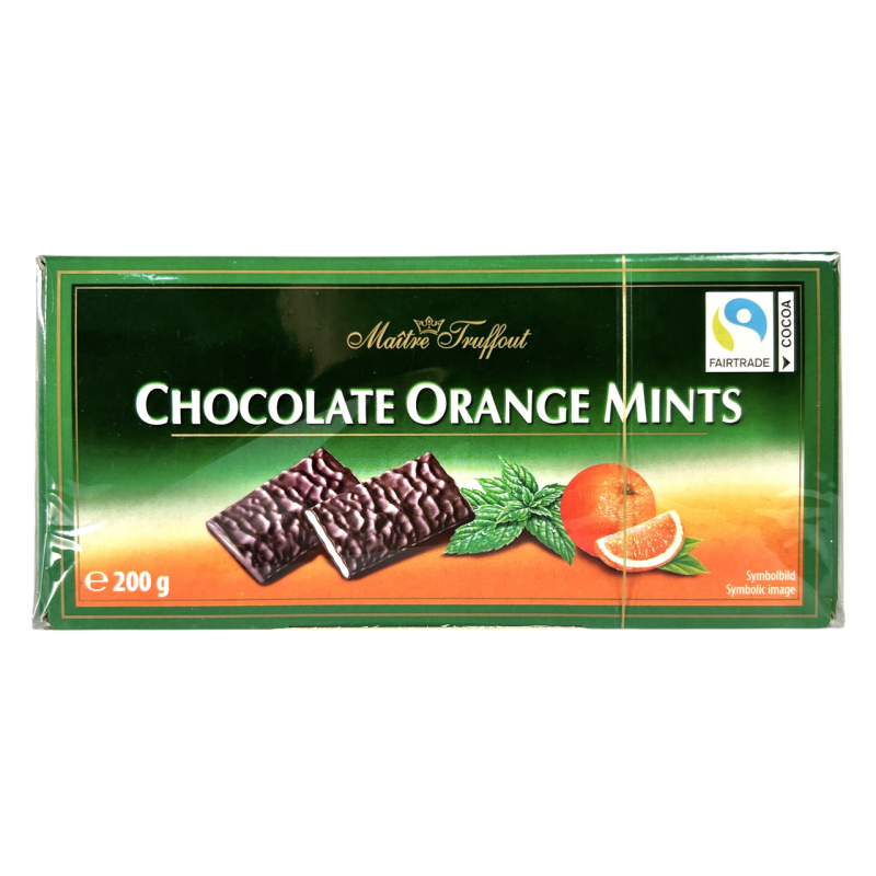 Шоколад Maitre Truffout чорний з м’ятно-апельсиновим кремом e Orange Mint, 200 г Шоколад Maitre Truffout чорний з м’ятно-апельсиновим кремом e Orange Mint, 200 г