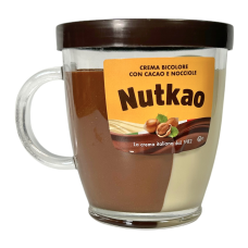 Крем шоколадний Nutkao у горняті crema bicolore con cacao e nocciole, 330 г