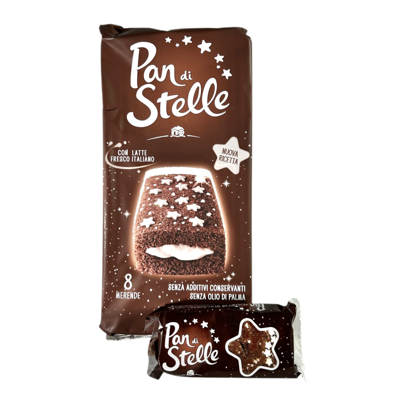 Бісквіт Pan di Stelle шоколадний з молочним кремом e con Latte Fresco Italiano, 280 г Бісквіт Pan di Stelle шоколадний з молочним кремом e con Latte Fresco Italiano, 280 г