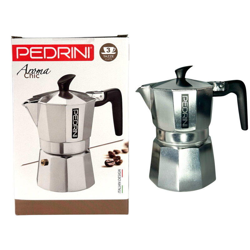 Кавоварка гейзерна Pedrini на 3 чашки еспресо aroma chic