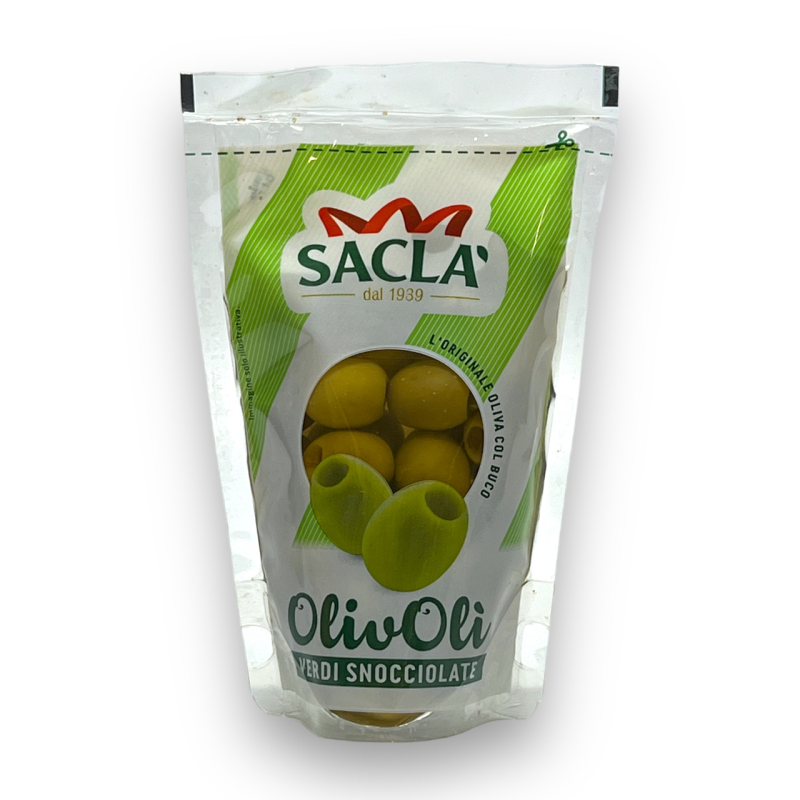 Оливки зелені SACLA без кістки olivoli verdi snocciolate 185г