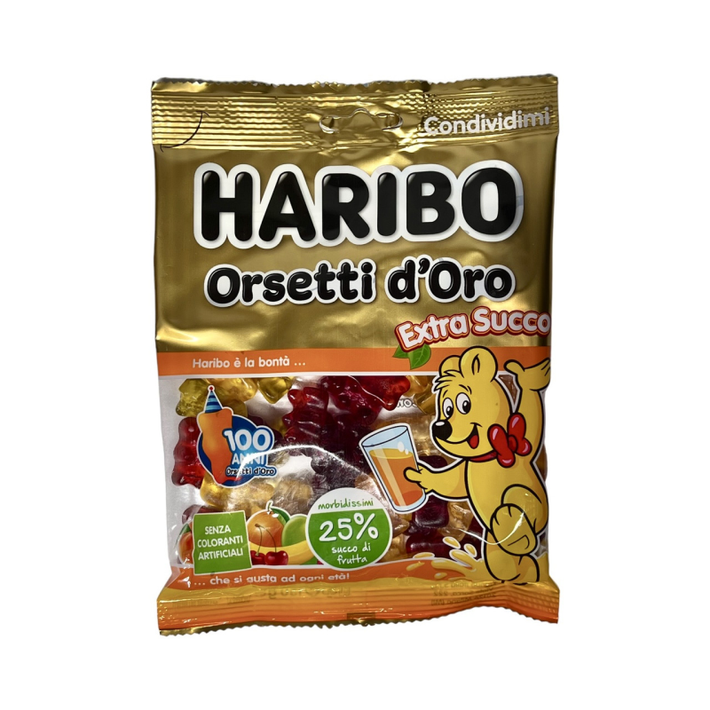 Haribo желейки orsetti d“oro extra succo золоті ведмедики з фруктовим екстрактом соку 150 г